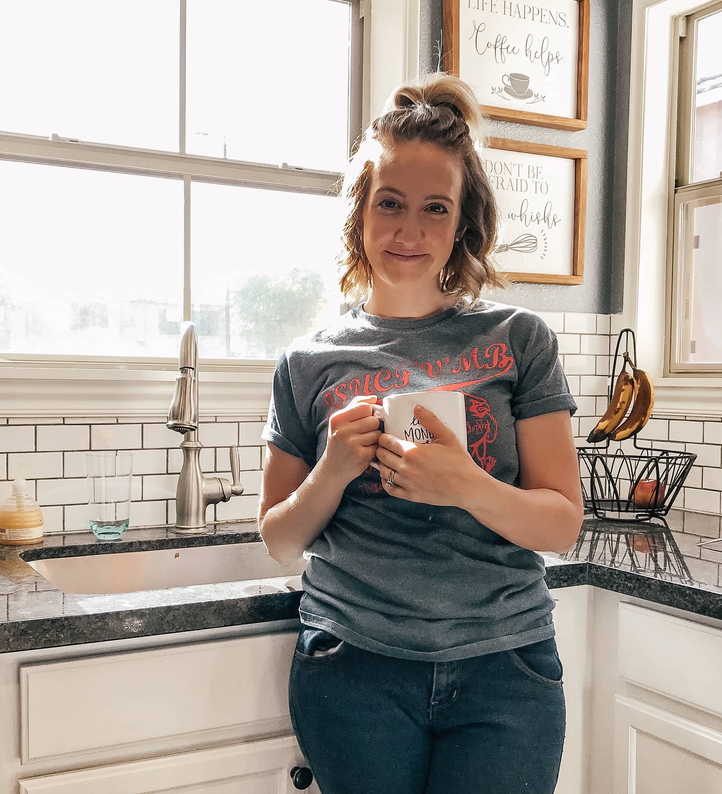 Hayley standing in the kitchen